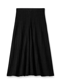 Outlet St. John Bouclette Pleat Knit Skirt Black