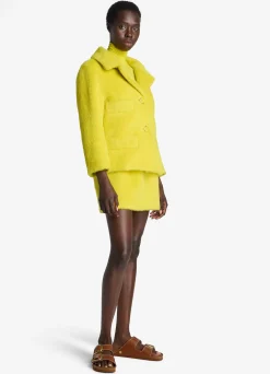 Hot St. John Brushed Suri Alpaca Skirt CITRINE