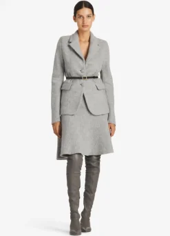 Outlet St. John Brushed Wool and Mohair Jacket Light Heather Gray