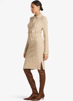 Hot St. John Chevron Slub Knit Jacket Light Gray Multi