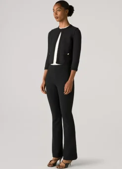 Outlet St. John Compact Boucle Knit Pant Black