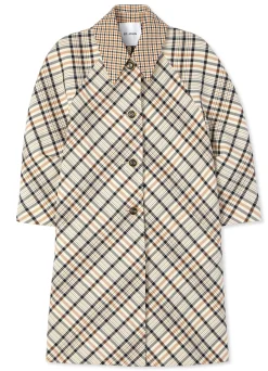 Hot St. John Double Face Check Jacket Stone Multi