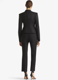 Hot St. John Double-Breasted Stretch Wool Jacket Black