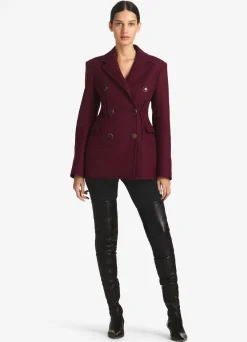 Online St. John Double-Face Wool and Cashmere Blend Jacket Mulberry