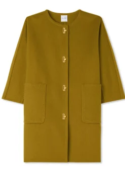 Outlet St. John Doubleface Wool and Cashmere Blend Jacket Olive