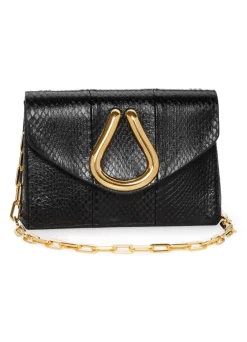 Best St. John Elaphe Water Snake Small Handbag Black