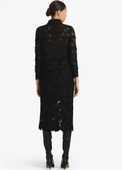 Outlet St. John Floral Guipure Lace Jacket Black