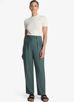 Clearance St. John Fluid Viscose Twill Pant Dusty Petrol