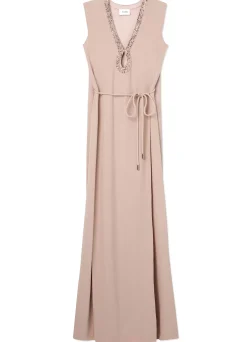 Best St. John Hammered Satin Gown Light Blossom