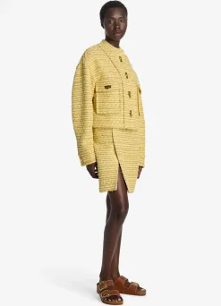 Online St. John Iconic Textured Tweed Jacket Golden Yellow Multi