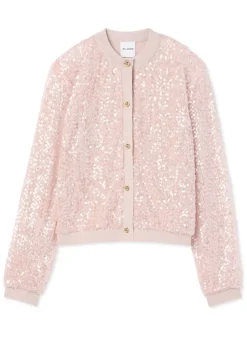 Clearance St. John Iridescent Sequin Cardigan Light Blossom
