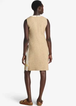Online St. John Italian Tweed Contrast Trim Dress Light Sand