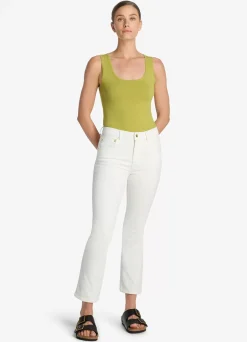 St. John Jersey Knit Tank Chartreuse