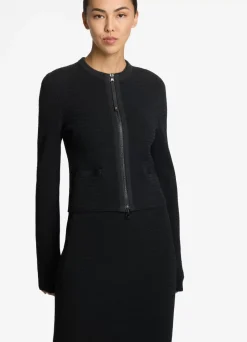 Discount St. John Knit Zip Jacket Black