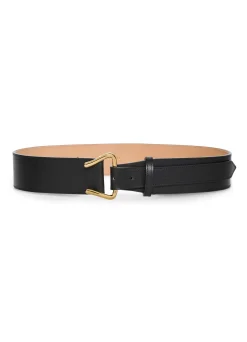 New St. John Leather Loop Belt Black