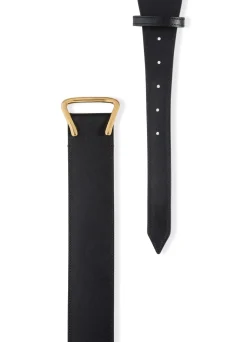 New St. John Leather Loop Belt Black