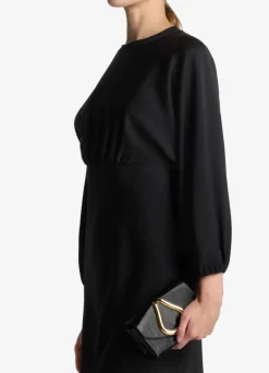 St. John Lido Shiny Calf Mini Loop Handbag Caviar