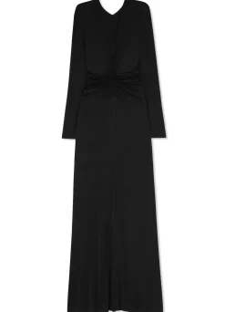 Sale St. John Liquid Jersey Long Sleeve Gown Black