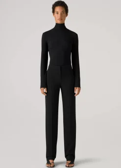 Sale St. John Long Sleeve T-Neck Shell White