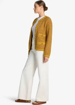 Best St. John Lurex and Eyelash Textured Signature Knit Jacket Marigold Multi