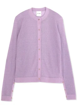 Discount St. John Lurex Jersey Knit Cardigan Amethyst