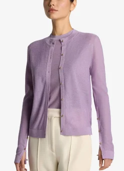 Discount St. John Lurex Jersey Knit Cardigan Amethyst
