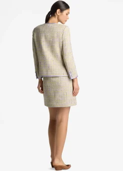 Discount St. John Lurex Tweed Pocket Jacket Amethyst/Dusty Lavender Multi