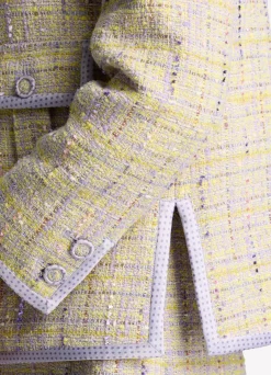 Discount St. John Lurex Tweed Pocket Jacket Amethyst/Dusty Lavender Multi