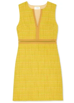 Discount St. John Lurex Tweed Sleeveless Dress Sunflower Multi