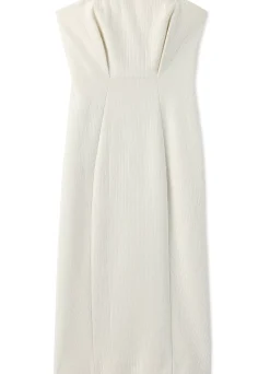 Outlet St. John Mesh Sequin Strapless Dress Ivory