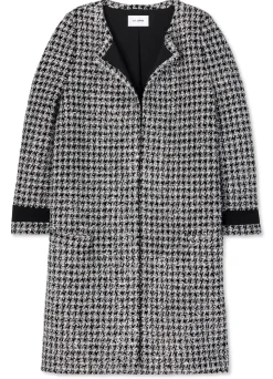Hot St. John Metallic Tweed Houndstooth Jacket Black/Light Hyacinth Multi