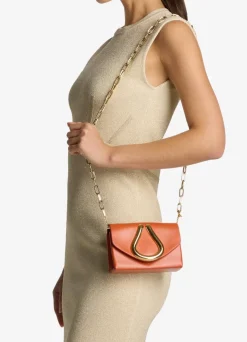 Hot St. John Mini Loop Leather Clutch Mandarino