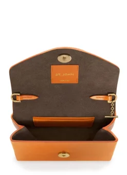 Hot St. John Mini Loop Leather Clutch Mandarino