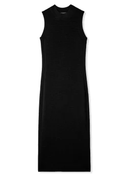 St. John Mock Collar Dress Black