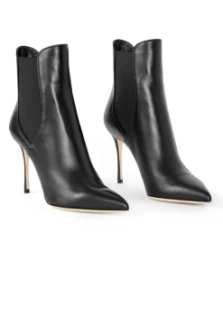 New St. John Nappa Leather Ankle Boot Black