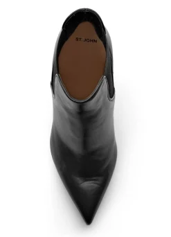 New St. John Nappa Leather Ankle Boot Black