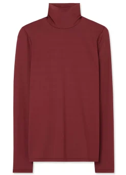 Clearance St. John Nuda Turtleneck Top Cranberry