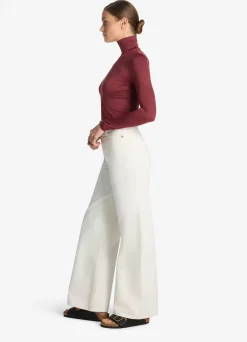 Clearance St. John Nuda Turtleneck Top Cranberry