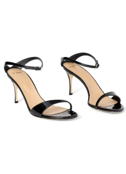Sale St. John Patent Leather Sandal Black