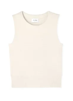 Hot St. John Pique Knit Shell Ecru