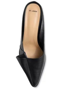 Online St. John Pleated Leather Mule Black