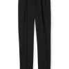 St. John Ponte Cropped Pull-On Pant With Pintuck Caviar
