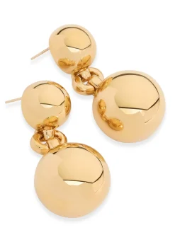 Discount St. John Round Drop Earrings Gold