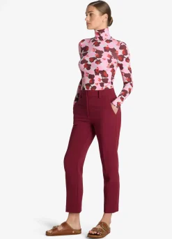 Discount St. John 60s Floral Print Nuda Turtleneck Light Blush Multi