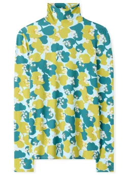 Online St. John 60s Floral Print Nuda Turtleneck Mint Multi