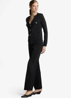 New St. John Santiago Knit Button Jacket Black