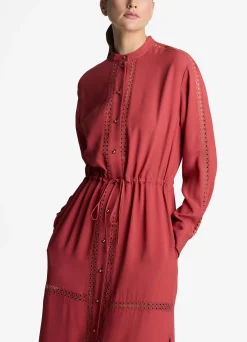 Discount St. John Satin Back Crepe Dress Rose