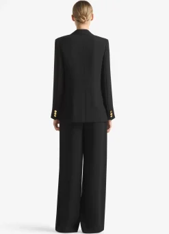 New St. John Satin Back Crepe Jacket Black