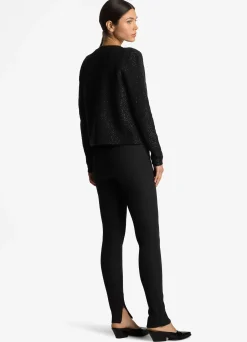 Sale St. John Sequin Stretch Knit Cardigan Black