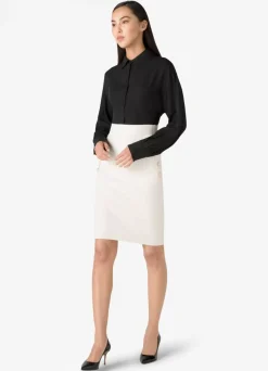 Discount St. John Silk Collared Blouse Black